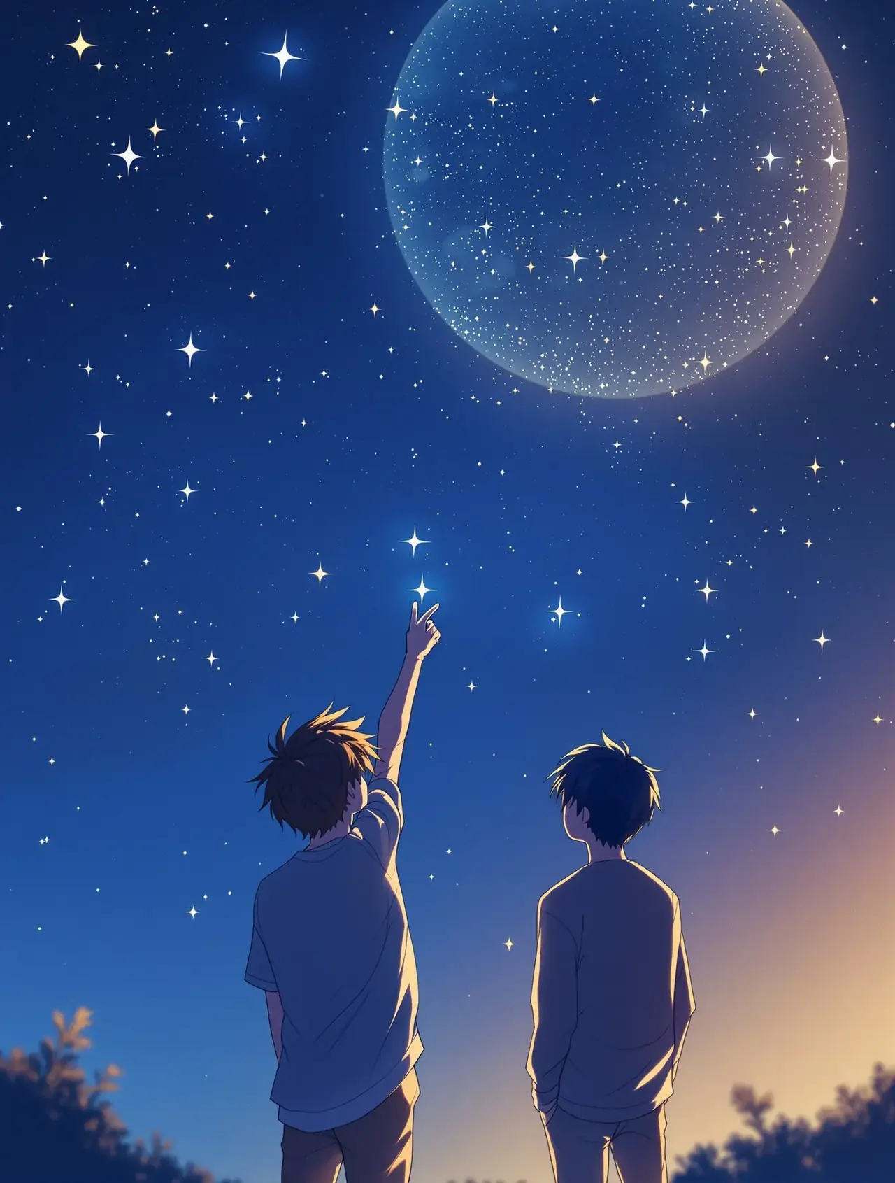 星空之下 - 恋爱校园 | 双男主漫画 星空之下 封面